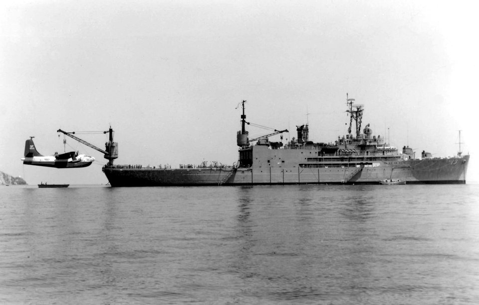 USS Salisburs Sound (AV-13) at San Diego Bay c1957