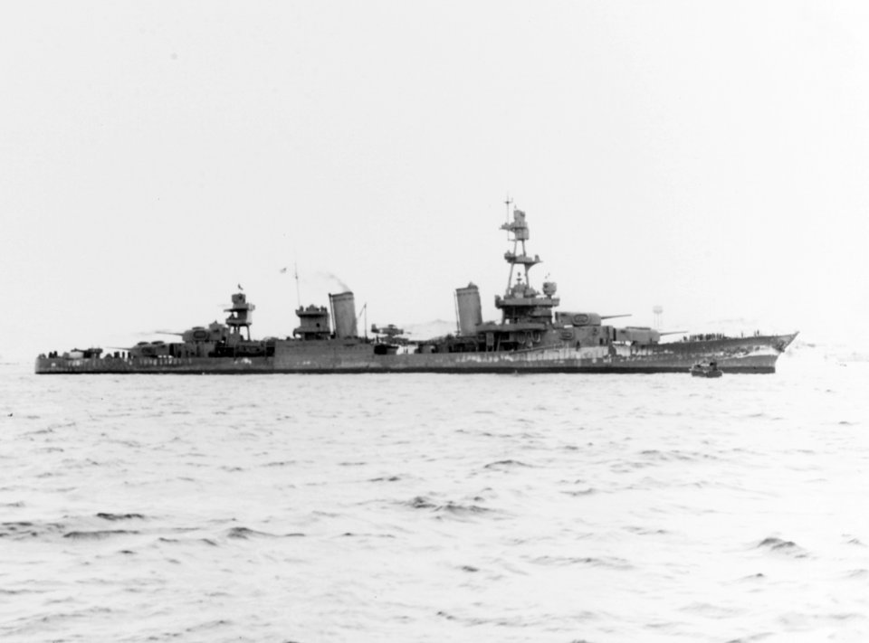 USS Salt Lake City (CA-25) at Dutch Harbor on 29 March 1943 (80-G-299022)