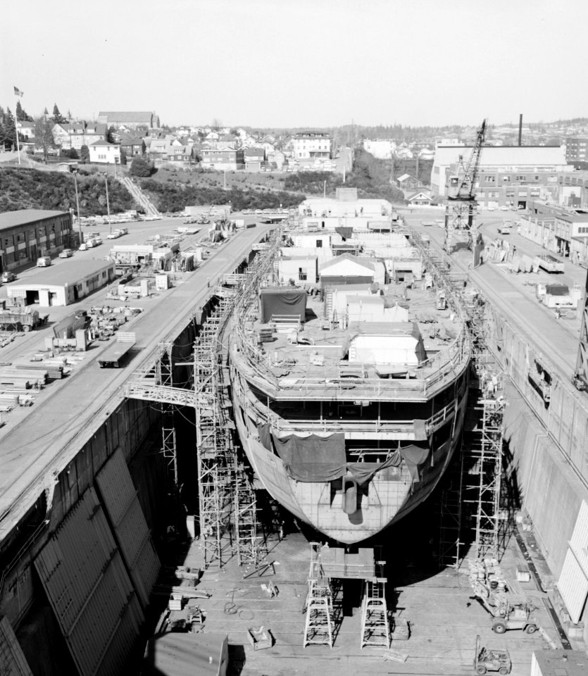 USS Samuel Gompers (AD-37) under construction at the Puget Sound Naval Shipyard on 29 March 1966 (6927485)