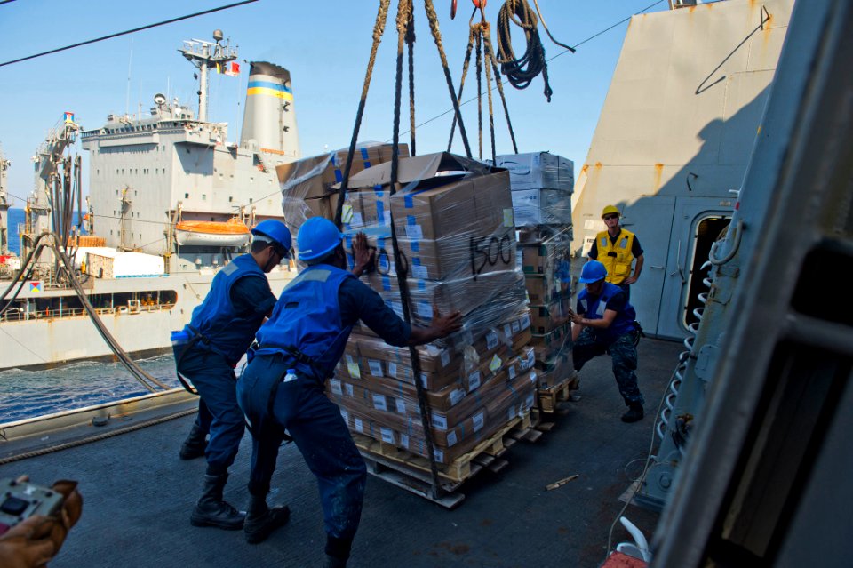 USS San Antonio replenishment at sea 130908-N-WX580-116