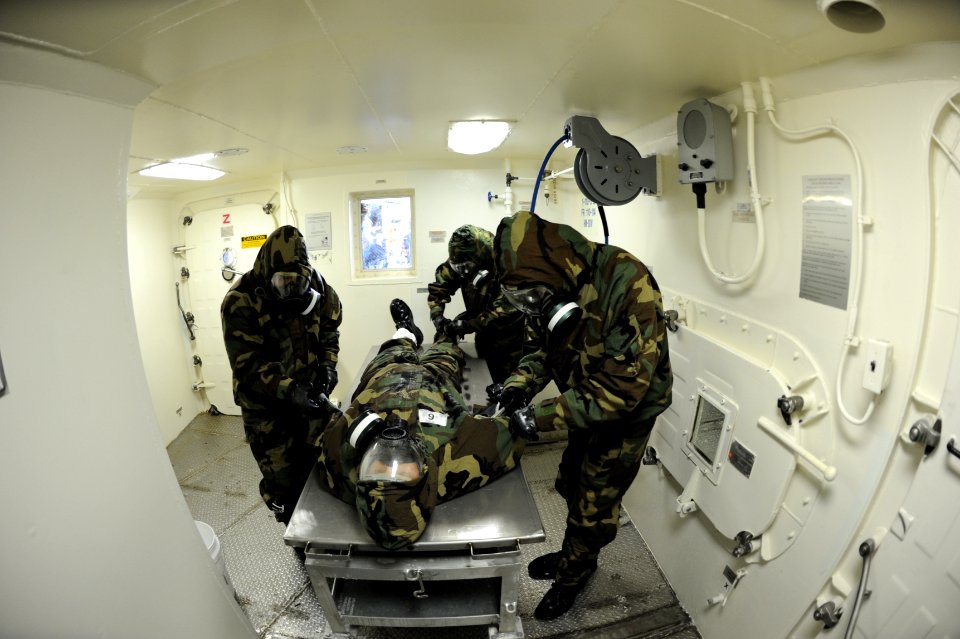 USS San Diego sailors test decontamination station 130207-N-LI693-019