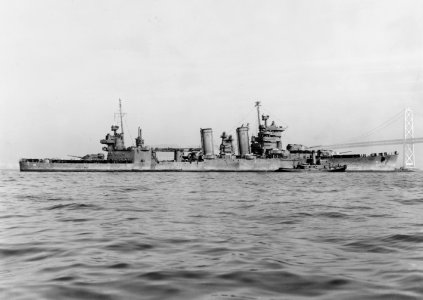 USS San Francisco (CA-38) in San Francisco Bay on 11 December 1942 photo