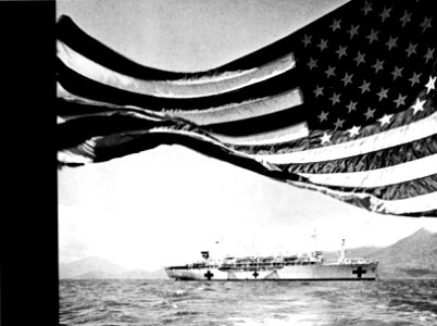 USS Sanctuary (AH-17) off Da Nang c1967