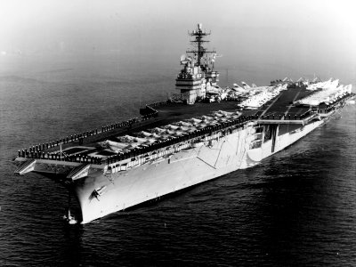 USS Saratoga (CVA-60) off Barcelona on 12 February 1965 (USN 1110849)