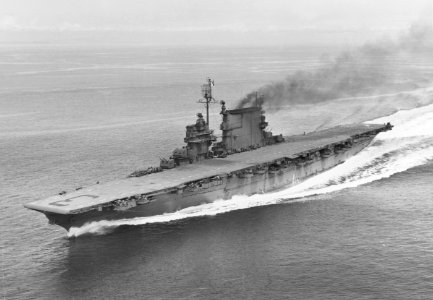 USS Saratoga (CV-3) underway, May 1945
