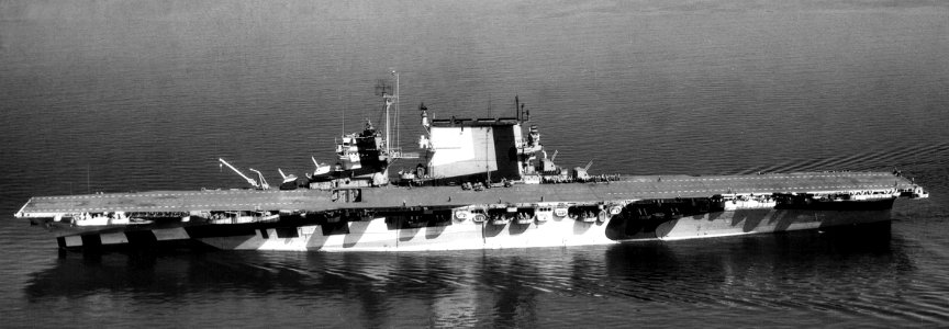 USS Saratoga (CV-3) underway in Puget Sound, Washington (USA), on 7 September 1944 (BS 72625)