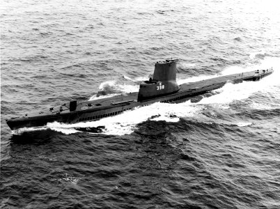 USS Segundo (SS-398) underway at sea on 1 March 1966