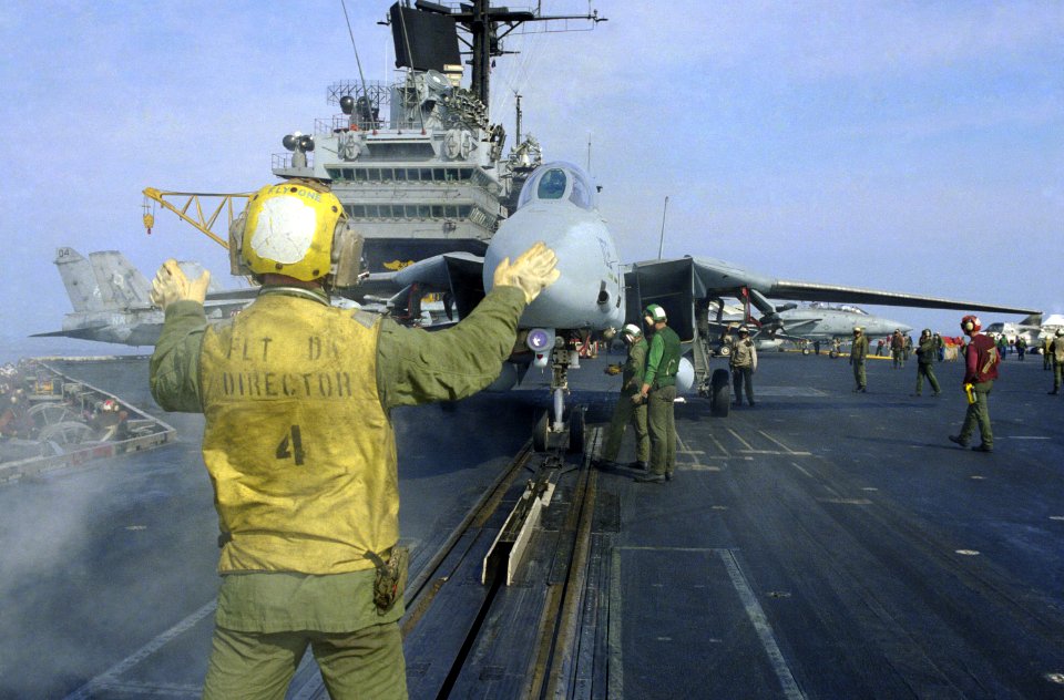 USS Saratoga (CVA-60), F-14 on catapult