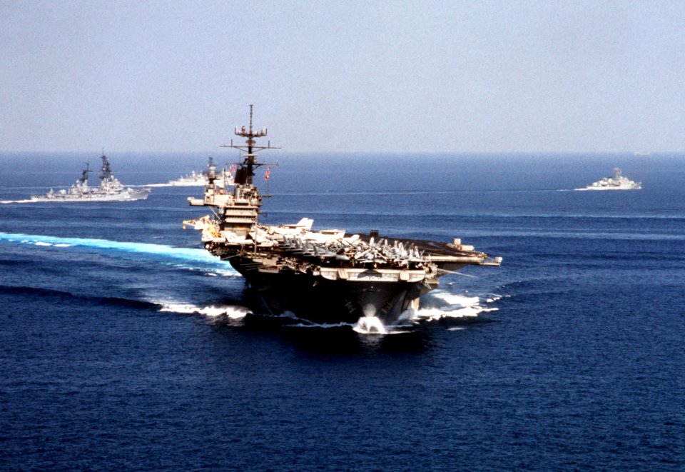 USS Saratoga (CV-69) underway in 1990