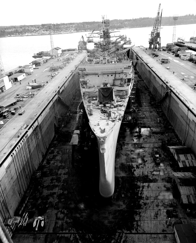 USS Seattle (AOE-3) under construction at the Puget Sound Naval Shipyard, in 1966 (7574618)