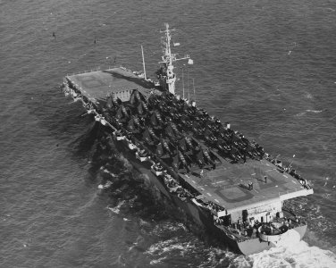 USS Shamrock Bay (CVE-84) underway on 11 November 1944 Birds Eye