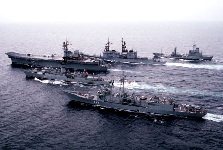USS Scott (DDG-995) with spanish warships