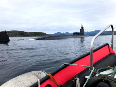 USS Seawolf (SSN 21) conducts a brief stop for personnel in the Norwegian Sea off the coast of Tromsø, Norway, 21 August 2020