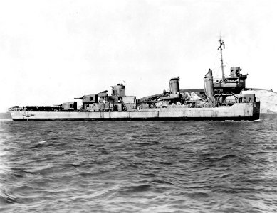 USS Selfridge (DD-357) fitted with temporary bow, 24 January 1944 (80-G-316295)