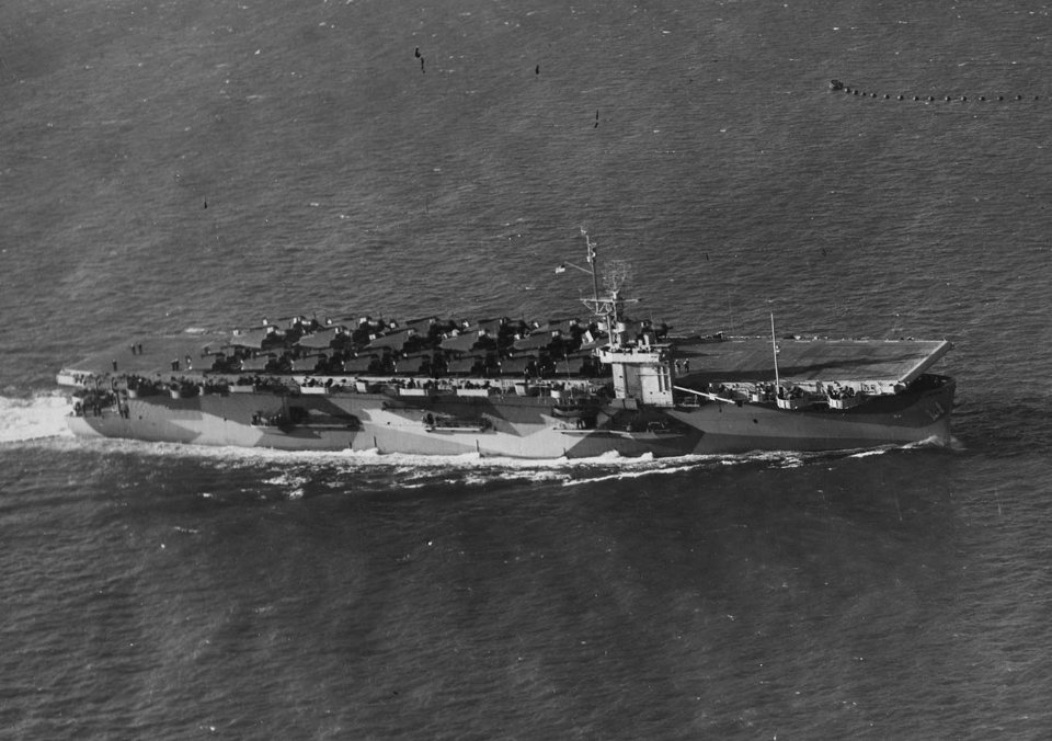 USS Shamrock Bay (CVE-84) underway on 11 November 1944 Starboard Shot