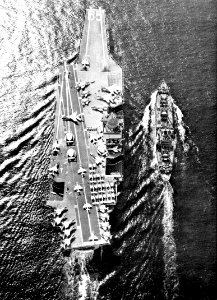 USS Shasta (AE-6) replenishing USS Enterprise (CVAN-65) in 1962 photo