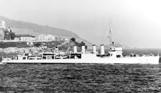 USS Sicard (DD-346) underway in harbour circa the 1930s