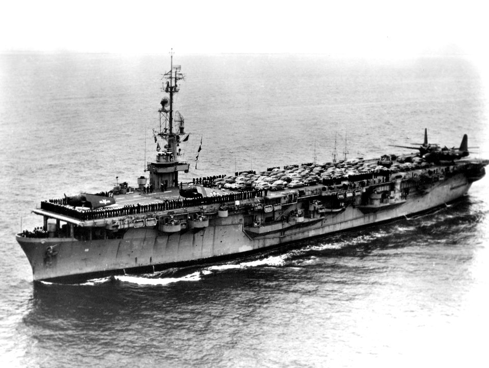USS Sicily (CVE-118) underway c1950