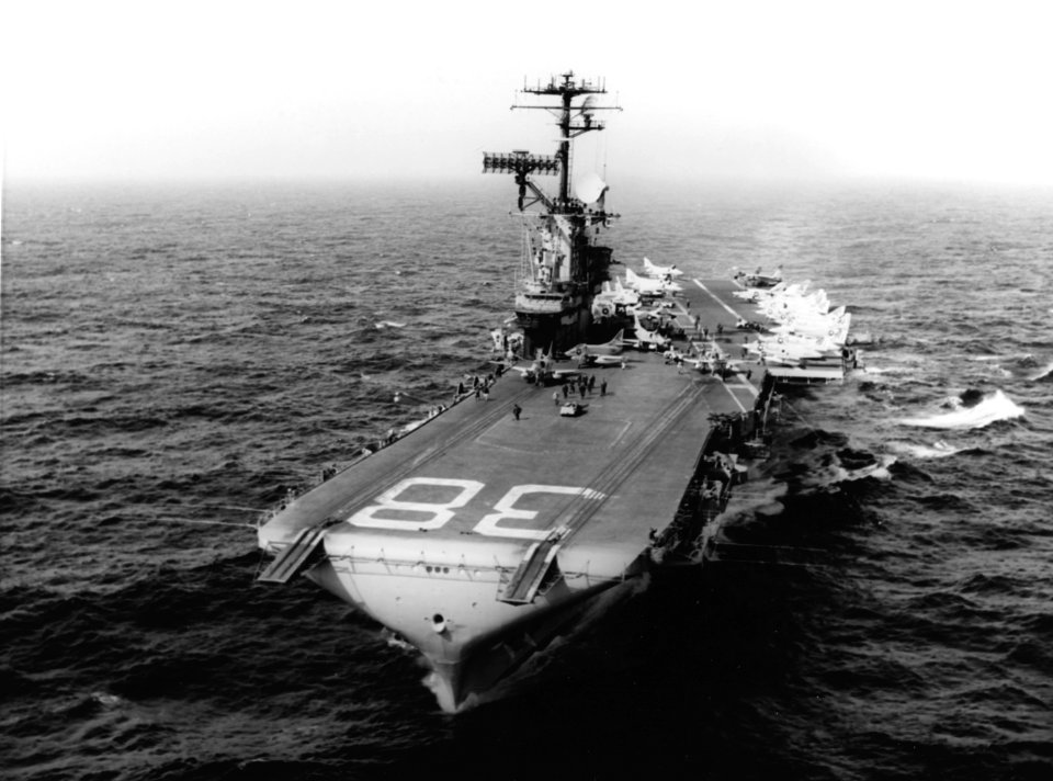 USS Shangri-La (CVA-38) underway in the Mediterranean Sea on 4 May 1967