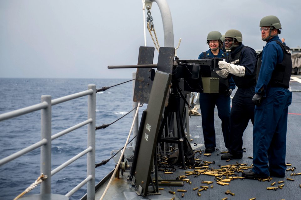 USS Shiloh sailors conduct live-fire exercise 140703-N-TU910-036
