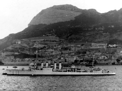 USS Sharkey (DD-281) at Gibraltar in January 1927