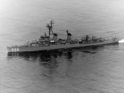 USS Shields (DD-596) underway off the coast of California on 17 February 1970 (K-81871)