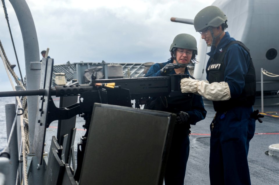 USS Shiloh sailors conduct live-fire exercise 140703-N-TU910-272