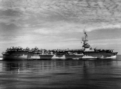USS Sicily (CVE-118) underway in April 1954 (NH 97317)