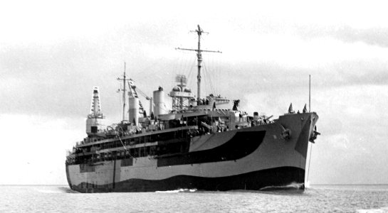 USS Sierra (AD-18) underway off Tampa, Florida (USA), circa in April 1944 (19-LCM-AD18-3)