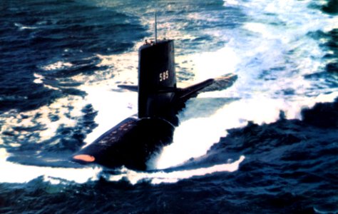 USS Skipjack (SSN-585) underway, circa in the 1970s