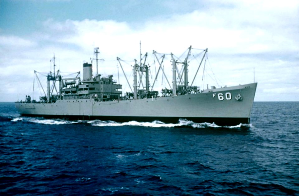 USS Sirius (AF-60) underway at sea, between 1957 and 1964