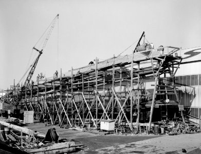 USS Skill (MSO-471) under construction in February 1955