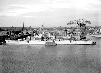 USS Springfield (CLG-7) during conversion to guided missile cruiser in 1959