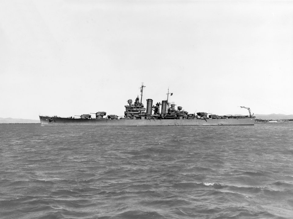 USS St. Louis (CL-49) off Mare Island on 6 March 1942 (19-N-28229)