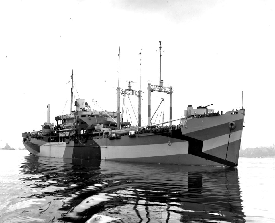 USS St. George (AV-16) at anchor, circa in mid-1944