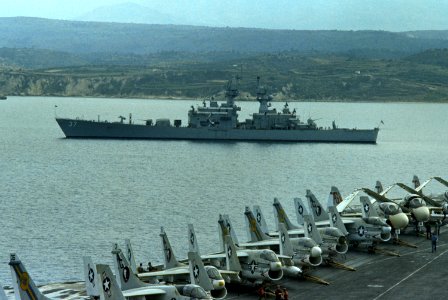 USS South Carolina (CGN-37) in 1982, probably in Souda Bay (6417235)