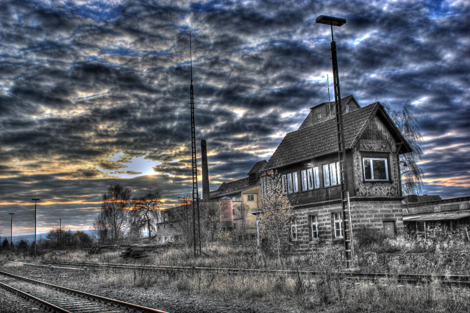 Old signal box railway old worn out