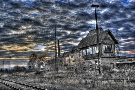 Old signal box railway old worn out