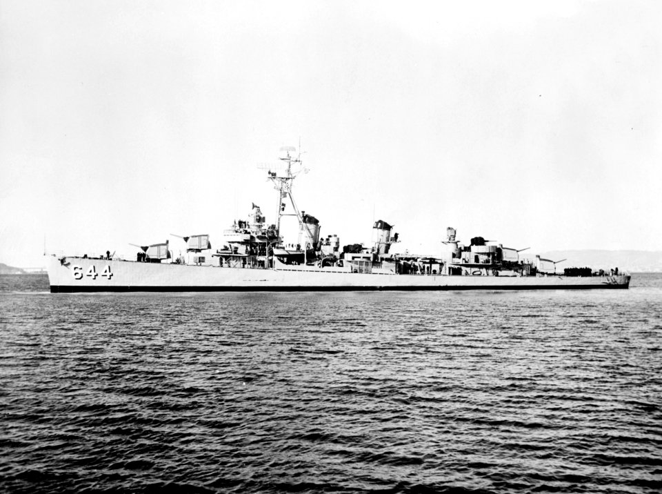 USS Stembel (DD-644) off the San Francisco Naval Shipyard on 6 March 1956