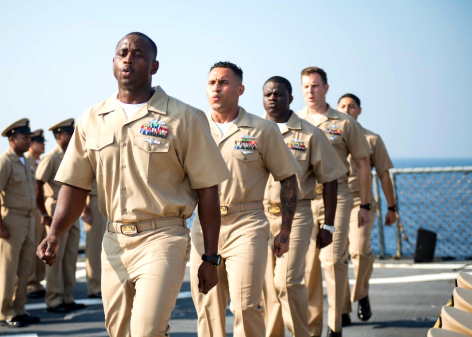 USS STOUT (DDG 55) Chief Petty Officer Pinning DEPLOYMENT 2016 160917-N-GP524-069