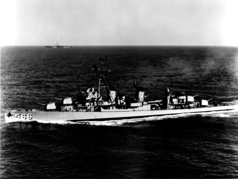 USS Stoddard (DD-566) underway ca in the late 1950s