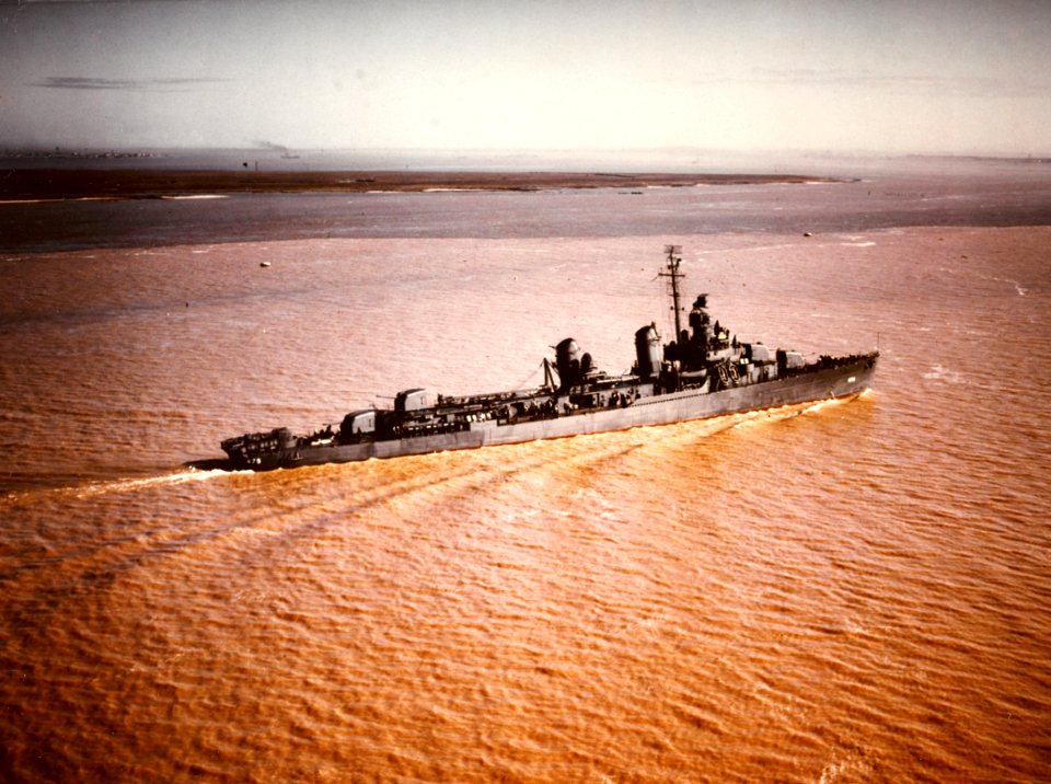 USS Stevens (DD-479) underway off Charleston, South Carolina (USA), on 15 March 1943 (80-G-K-13835)
