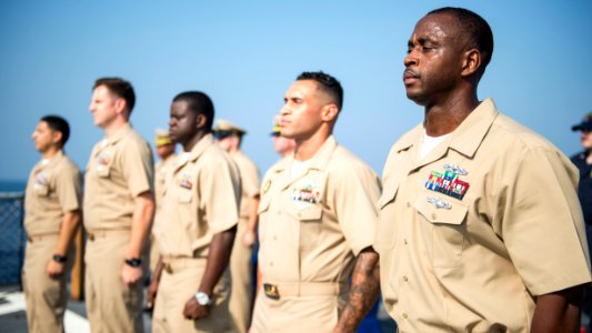 USS STOUT (DDG 55) Chief Petty Officer Pinning DEPLOYMENT 2016 160917-N-GP524-096