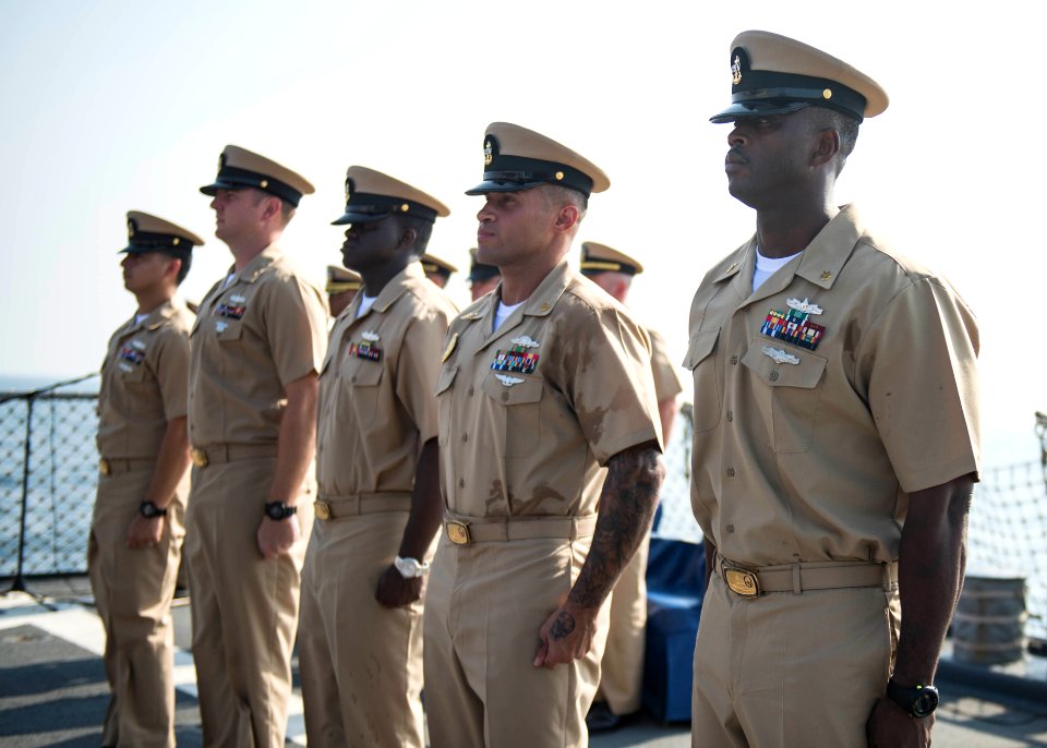 USS STOUT (DDG 55) Chief Petty Officer Pinning DEPLOYMENT 2016 160917-N-GP524-388