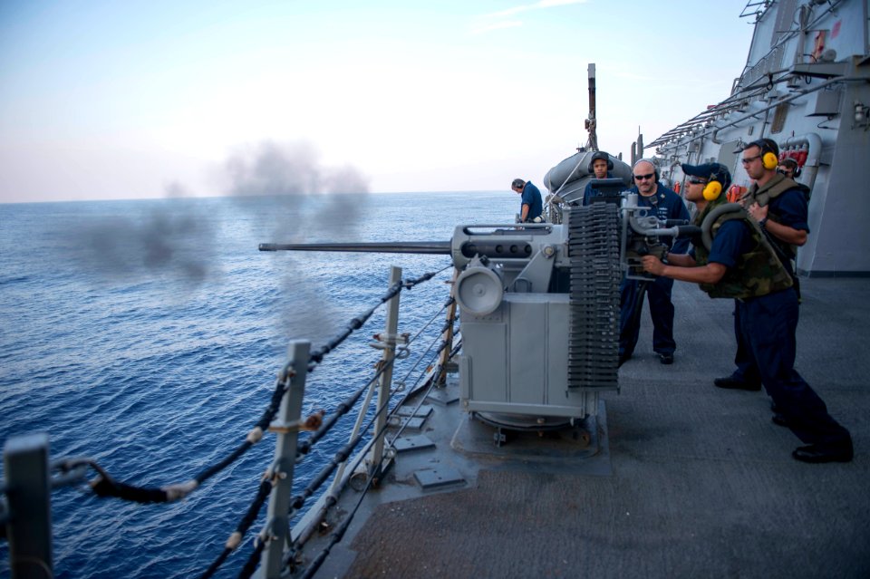 USS Stout conducts a live-fire exercise. (10968309425)