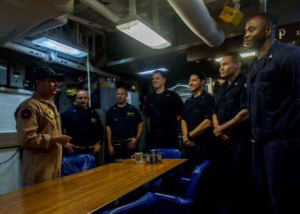 USS STOUT (DDG 55) VICE ADMIRAL DONEGAN VISIT, DEPLOYMENT 2016 160821-N-GP524-251