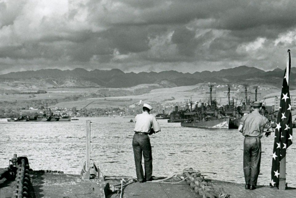 USS Thatcher (DD-514) at Pearl Harbor on 18 February 1944