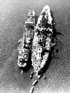 USS Texas (BB-35) refueling from USS Kanawah (AO-1) at San Diego on 30 March 1928
