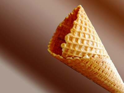 Delicious ice ball waffle cone