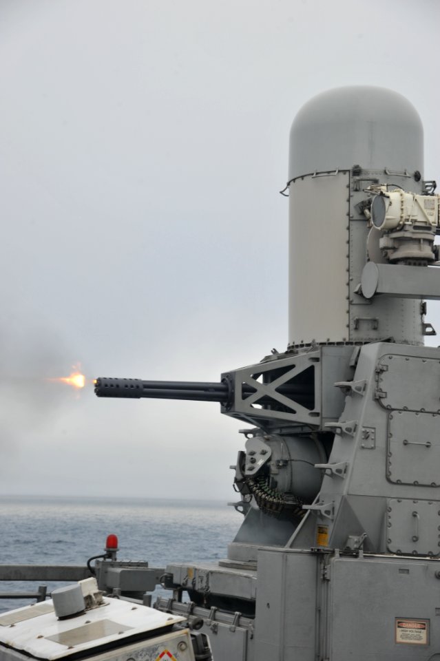 USS Thach conducts a live-fire exercise. (9186143888)